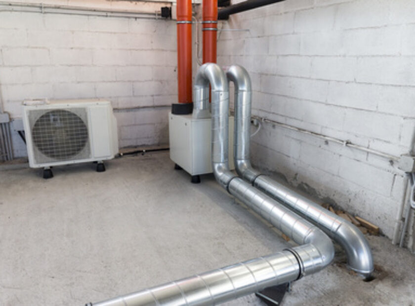 heat recovery unit for mechanical ventilation system and heat pump for air conditioning